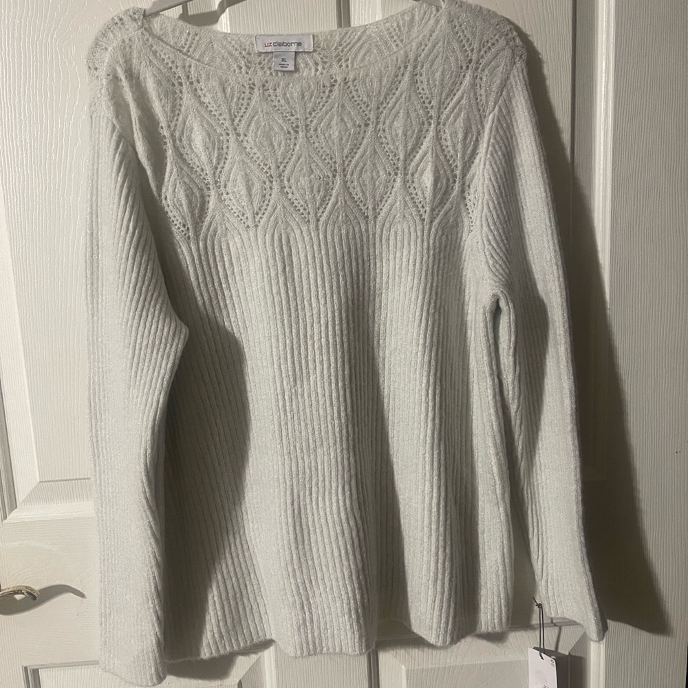 Liz Claiborne Cream Textured Sweater Size XL